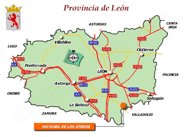 Mapa de la provincia de León